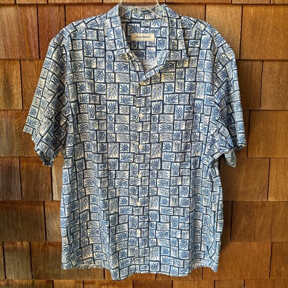 EUC Tommy Bahama Cotton Tropical Print Short Sleeve Camp Shirt in Men's XXL - Picture 1 of 10